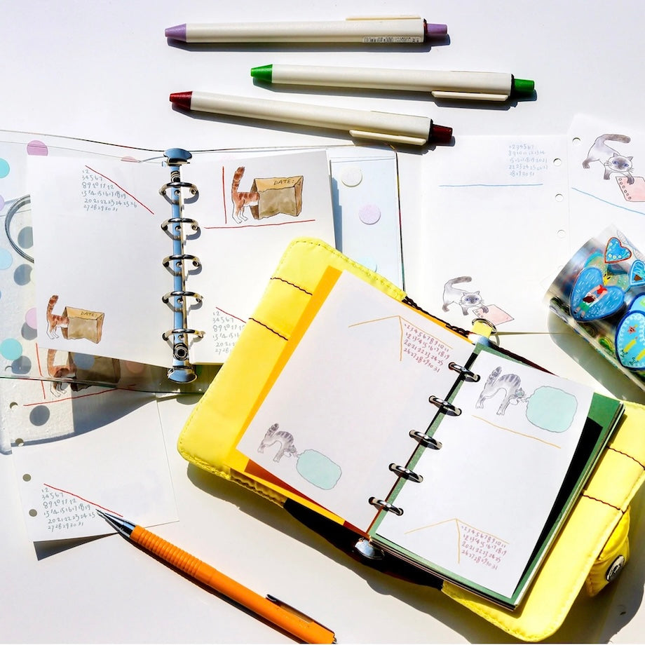 Cat Loose Leaf Paper Refills - A6 Personal, A7, & M5 Size