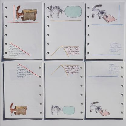 Cat Loose Leaf Paper Refills - A6 Personal, A7, & M5 Size