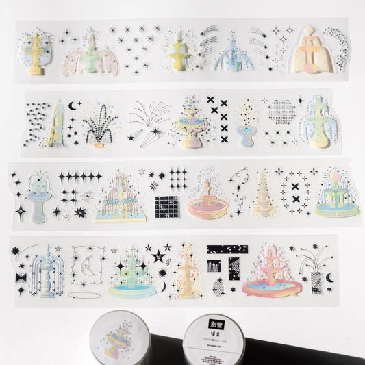Die-Cut Sticker Roll - Fountain Star