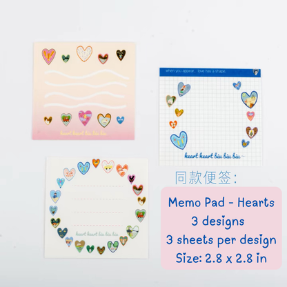Memo Pad - Hearts