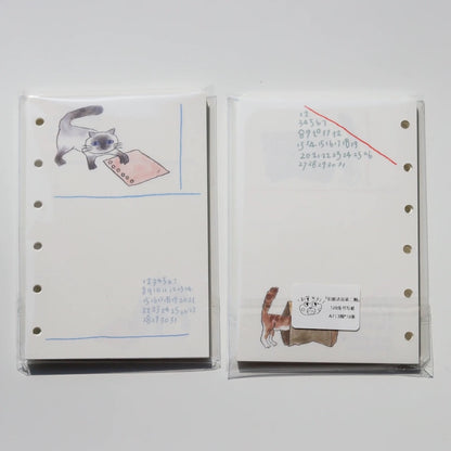 Cat Loose Leaf Paper Refills - A6 Personal, A7, & M5 Size