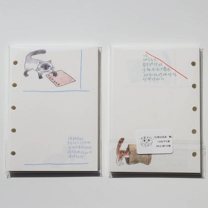 Cat Loose Leaf Paper Refills - A6 Personal, A7, & M5 Size