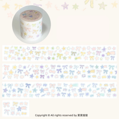 Die-Cut Sticker Roll - Bow and Star