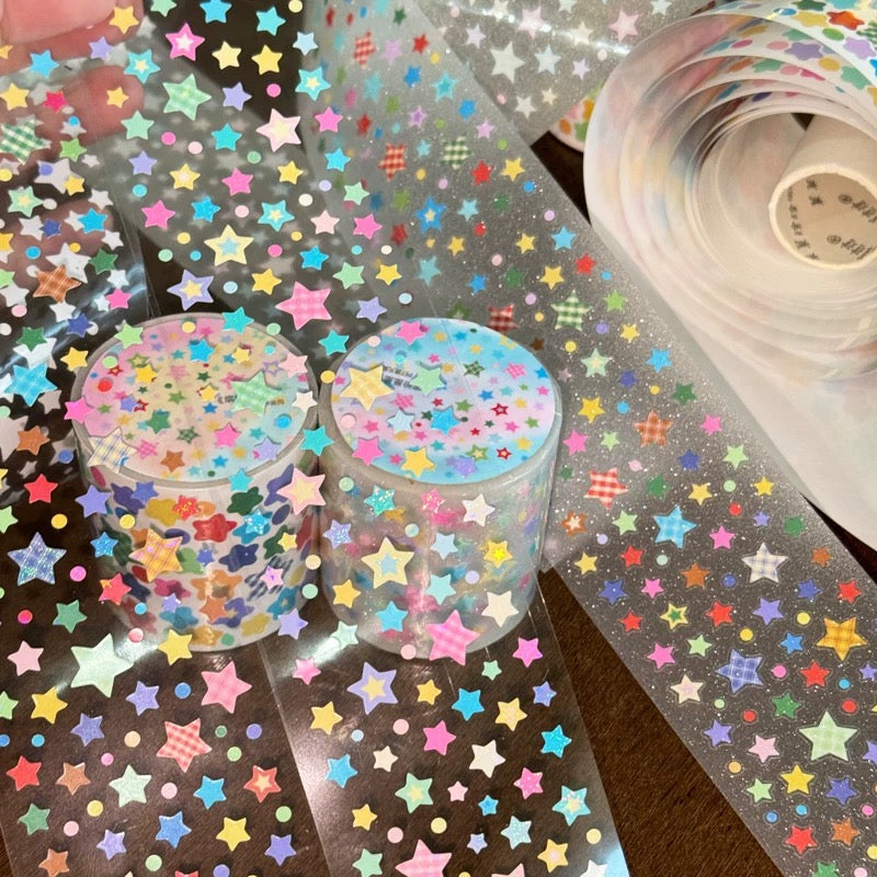 Die-Cut Sticker Roll - Colorful Star