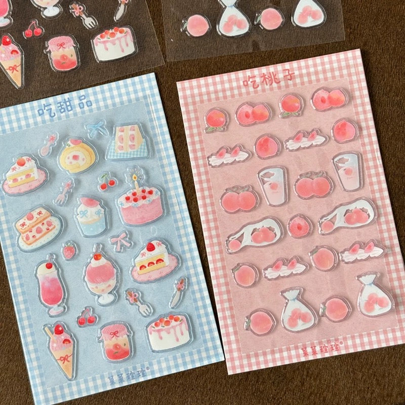 Epoxy Sticker Sheets - Dessert & Peach