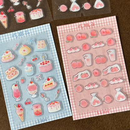 Epoxy Sticker Sheets - Dessert & Peach