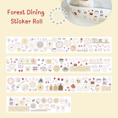 Die-Cut Sticker Roll - Forest Dining