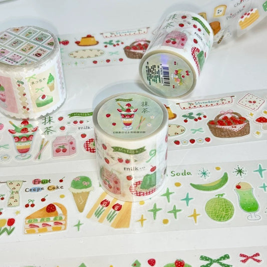 Die-Cut Sticker Roll - Matcha Diary