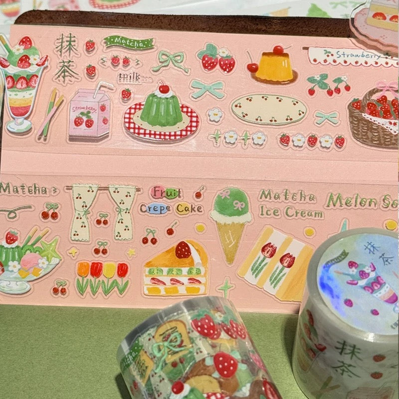Die-Cut Sticker Roll - Matcha Diary