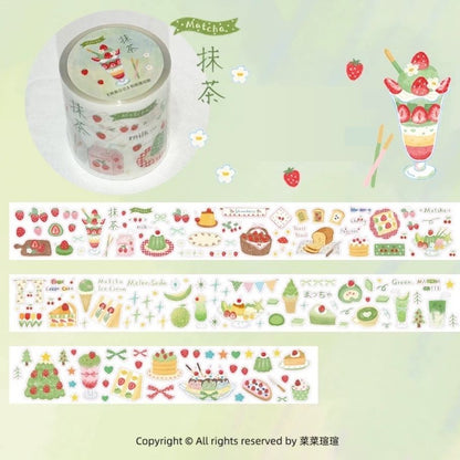 Die-Cut Sticker Roll - Matcha Diary