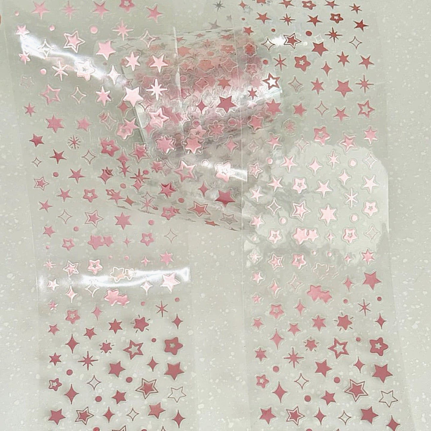 Die-Cut Sticker Roll - Pink Shiny Star
