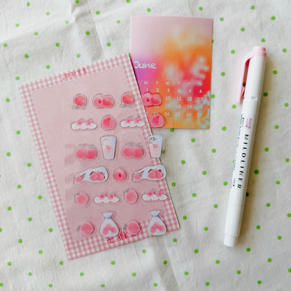 Epoxy Sticker Sheets - Dessert & Peach
