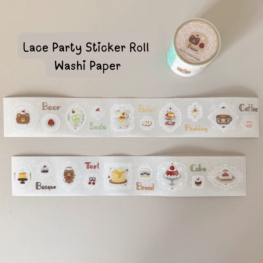 Die-Cut Sticker Roll - Lace Party