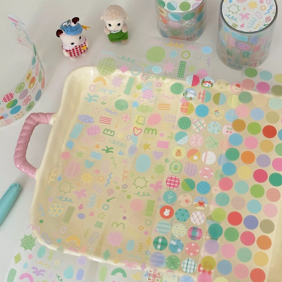 Die-Cut PET Sticker Roll - Decoration & Dot