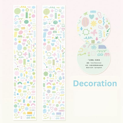 Die-Cut PET Sticker Roll - Decoration & Dot