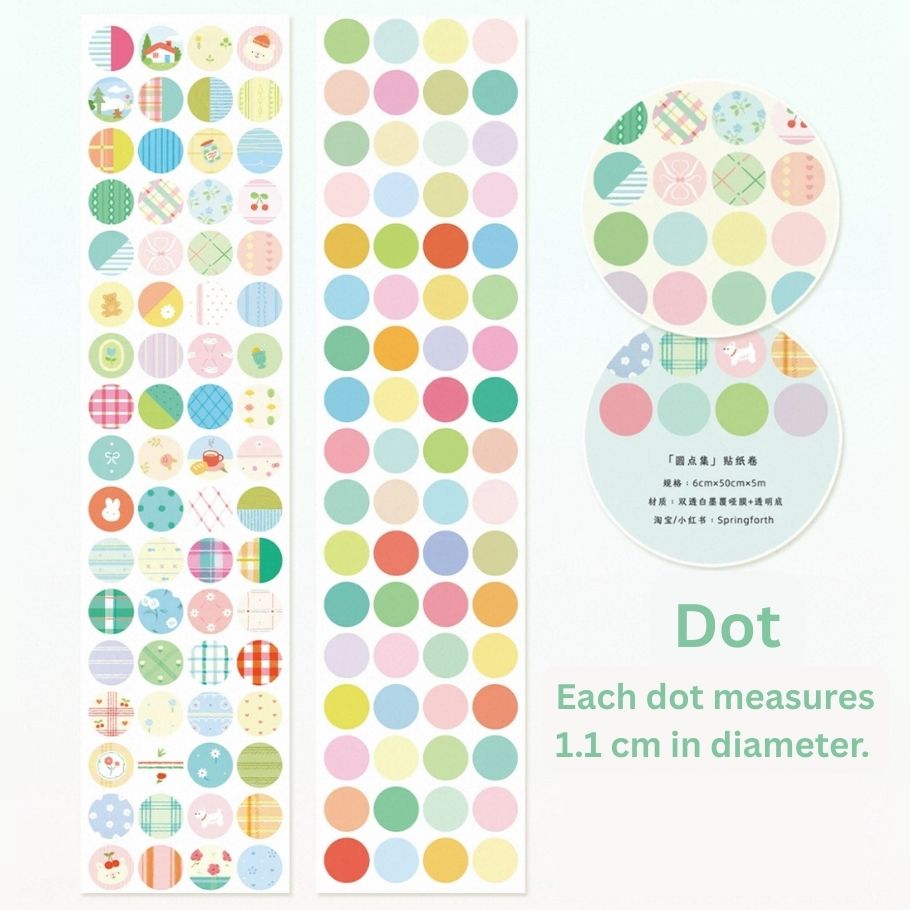 Die-Cut PET Sticker Roll - Decoration & Dot