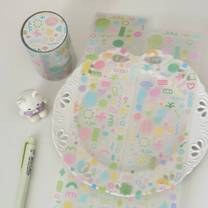 Die-Cut PET Sticker Roll - Decoration & Dot