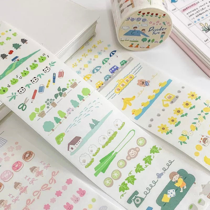 Die-Cut Sticker Roll - Many Dividers