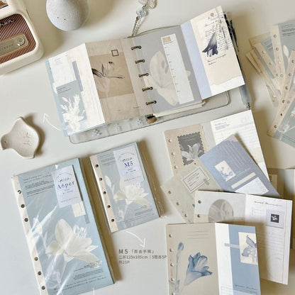 Lily Manuscript Two-fold Loose Leaf Paper Refills - A6 Personal & M5 Size