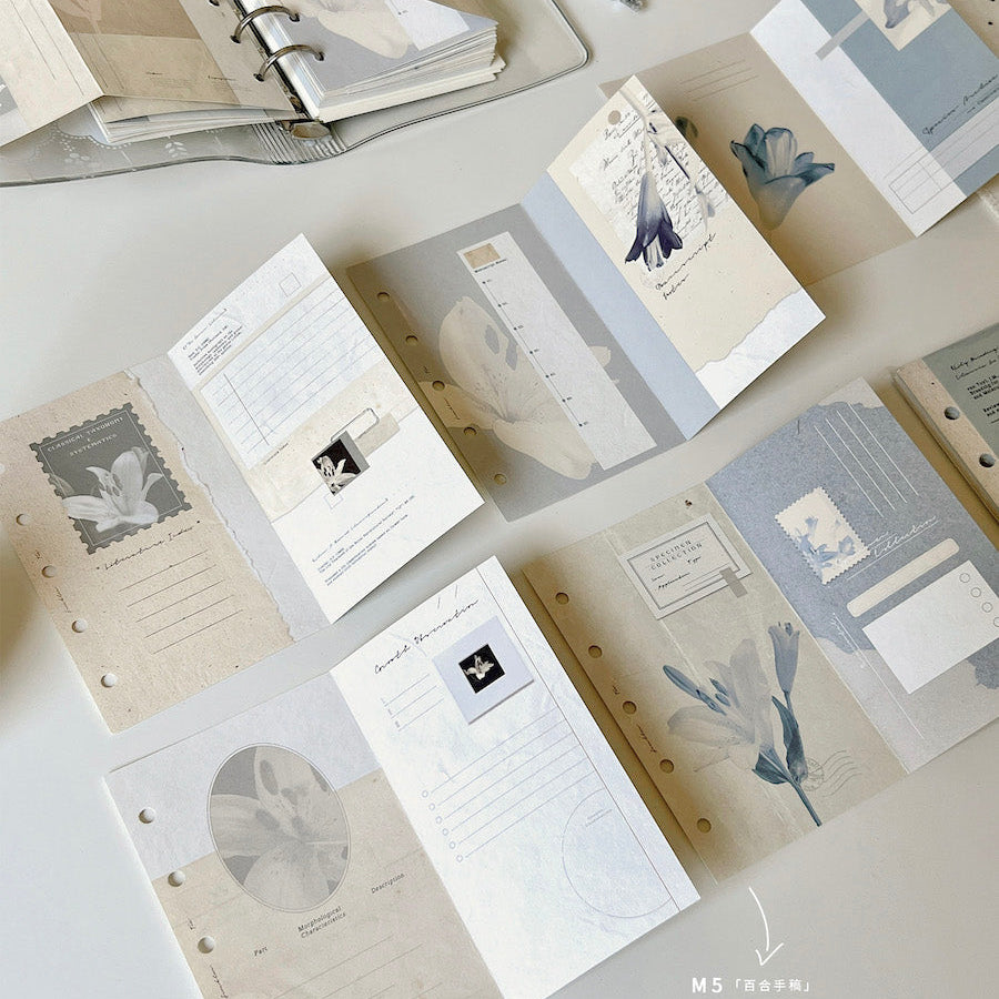 Lily Manuscript Two-fold Loose Leaf Paper Refills - A6 Personal & M5 Size