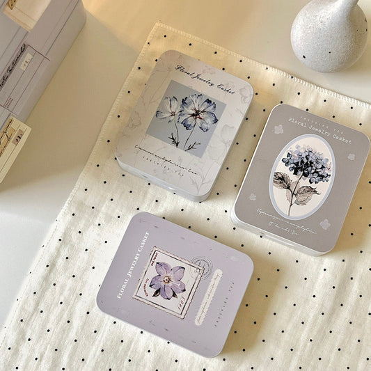 Tin Box - Floral Jewelry Casket