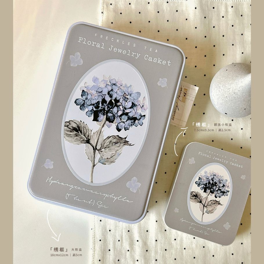 Tin Box - Floral Jewelry Casket
