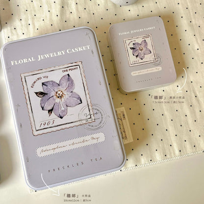 Tin Box - Floral Jewelry Casket