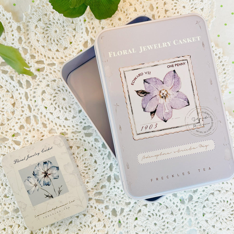 Tin Box - Floral Jewelry Casket