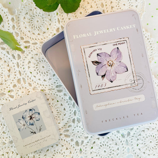 Tin Box - Floral Jewelry Casket