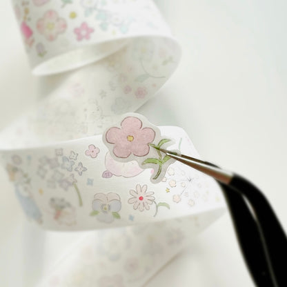 Die-Cut Sticker Roll vol.8 - Strawberry Cake Pop & Petal Companions