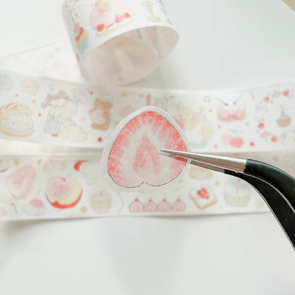 Die-Cut Sticker Roll vol.8 - Strawberry Cake Pop & Petal Companions