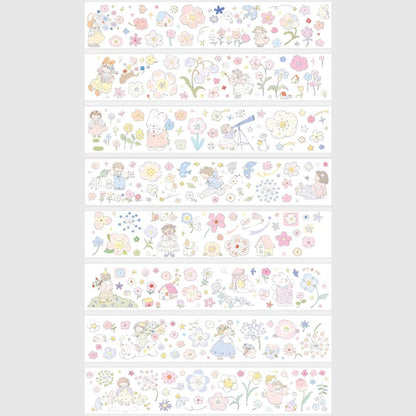 Die-Cut Sticker Roll vol.8 - Strawberry Cake Pop & Petal Companions