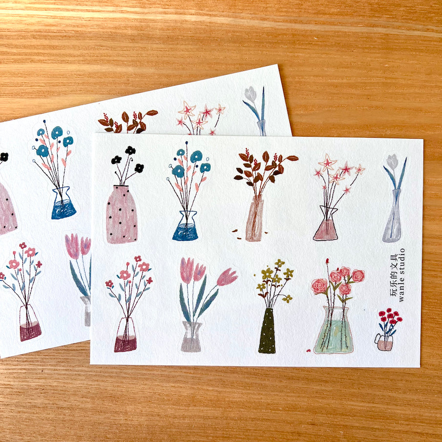 Vase designs of stickers