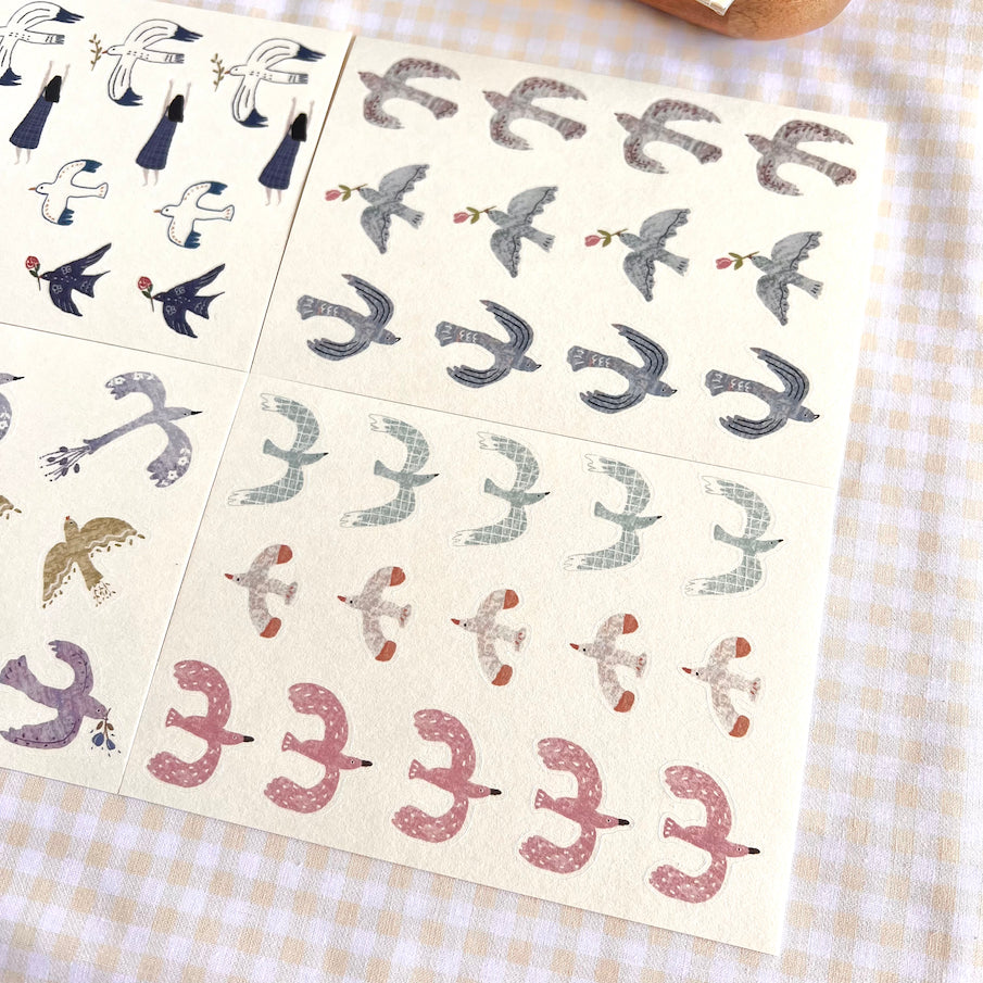 Bird-themed sticker sheets