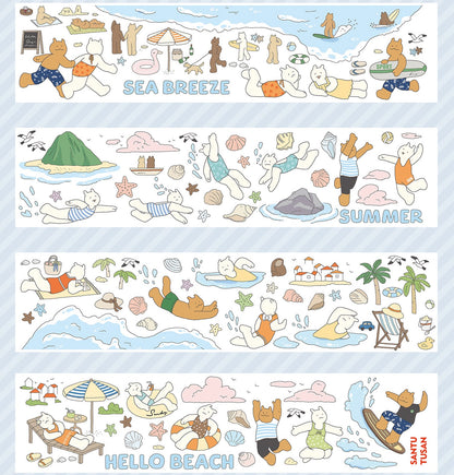 Beach themed washi tape designs