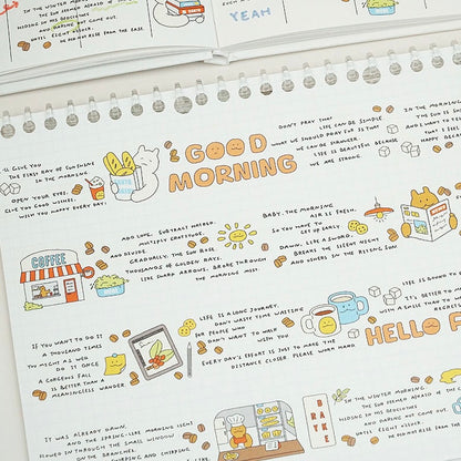 morning themed washi tape designs