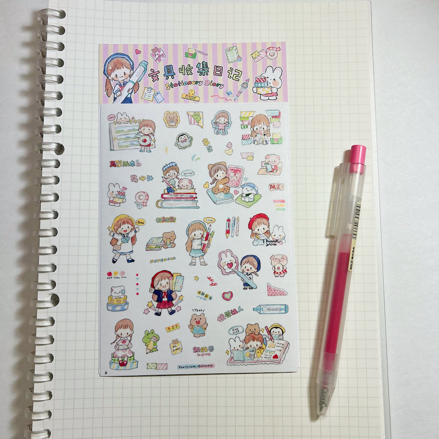 Die-Cut Sticker Sheets - Stationery Diary