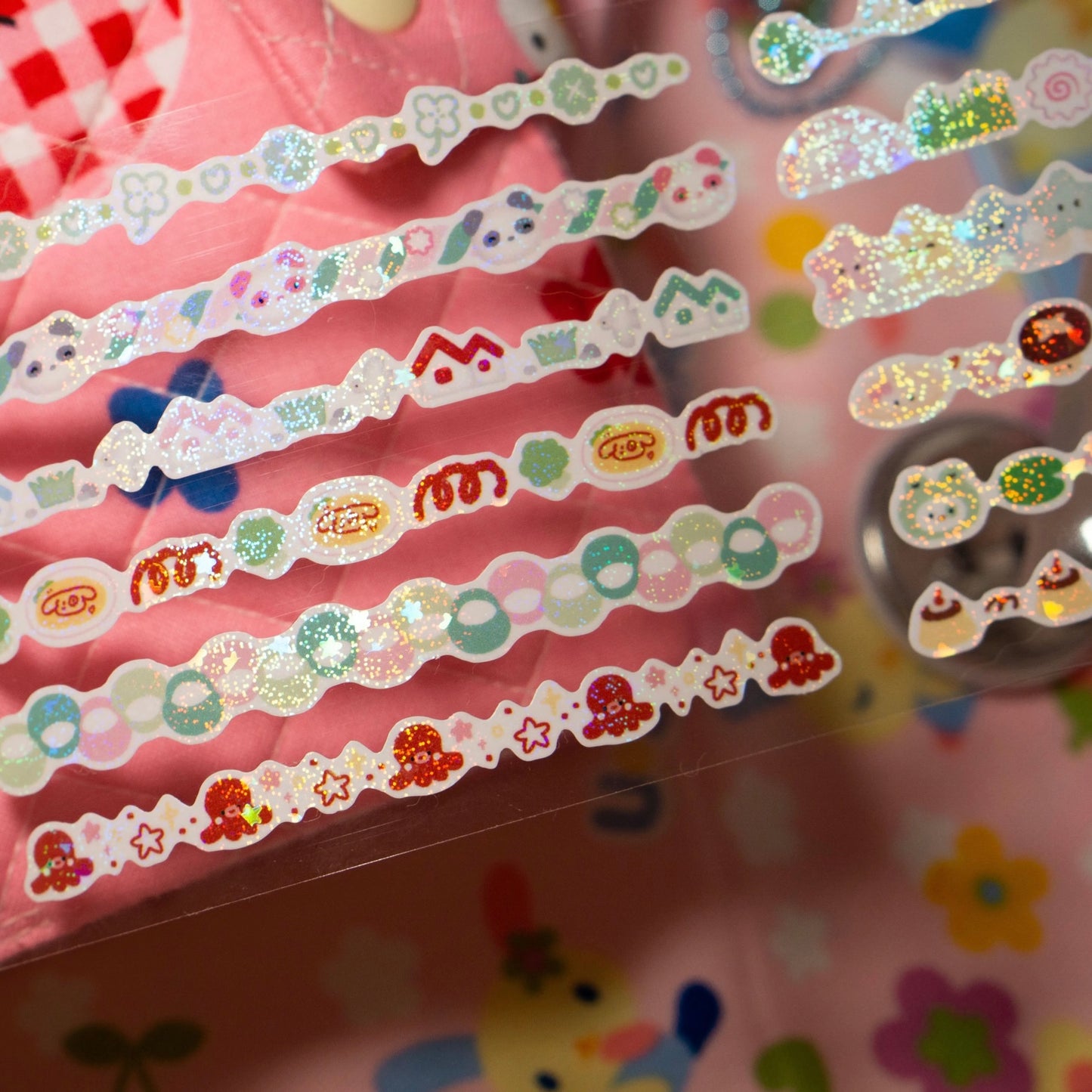 PET stickers with shinny film