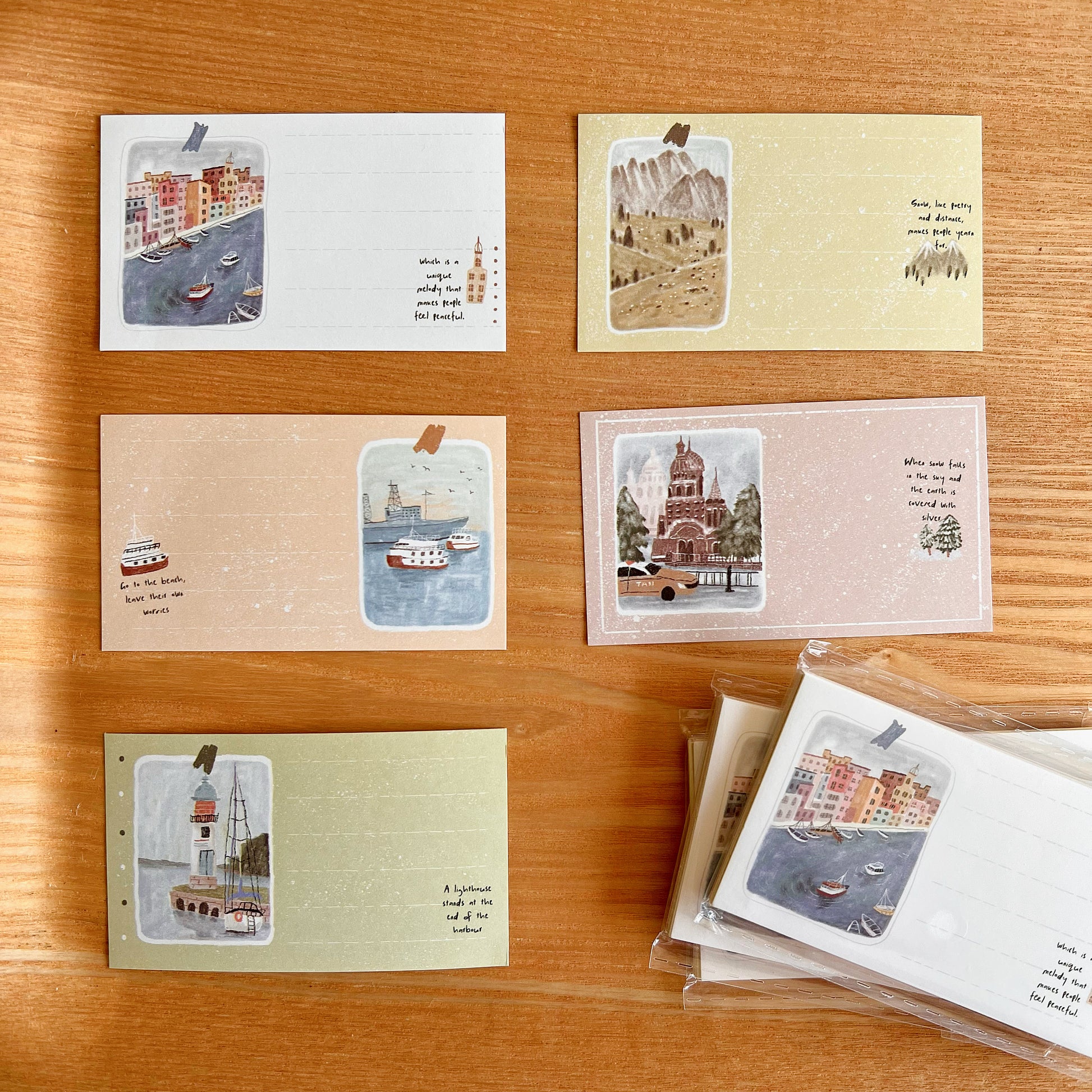 Scenery designs memo pad