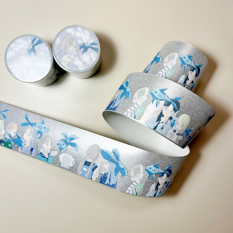 Shiny silver decorative tape