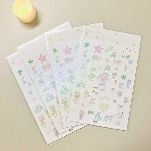 Shiny sticker sheet