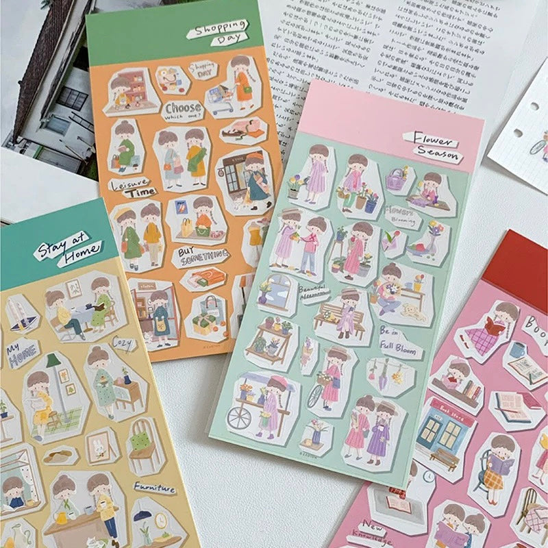 Watercolor Style sticker sheets