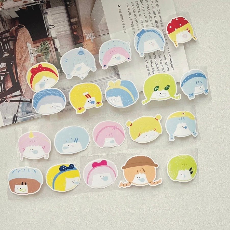 Stickers featuring cute baby faces