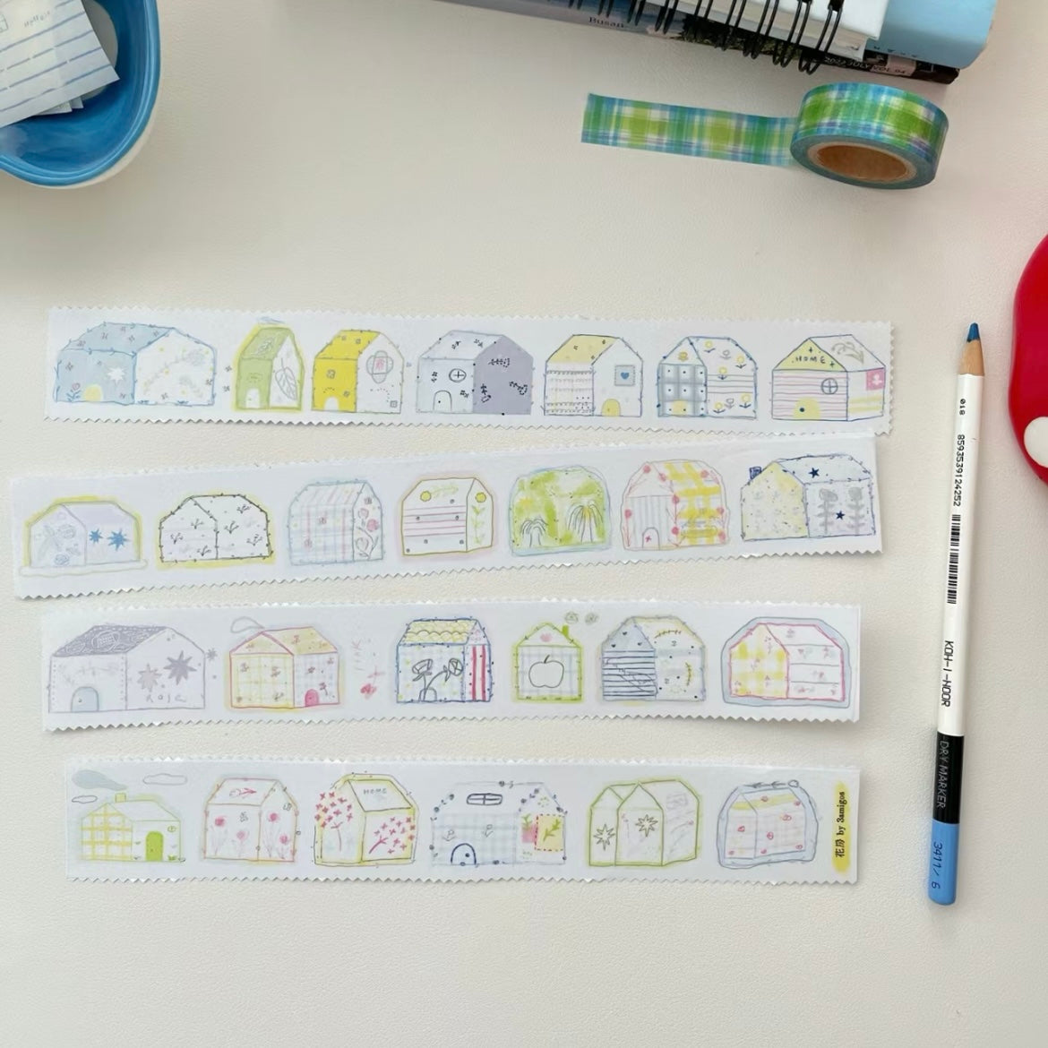 Washi Tape featuring cute houses