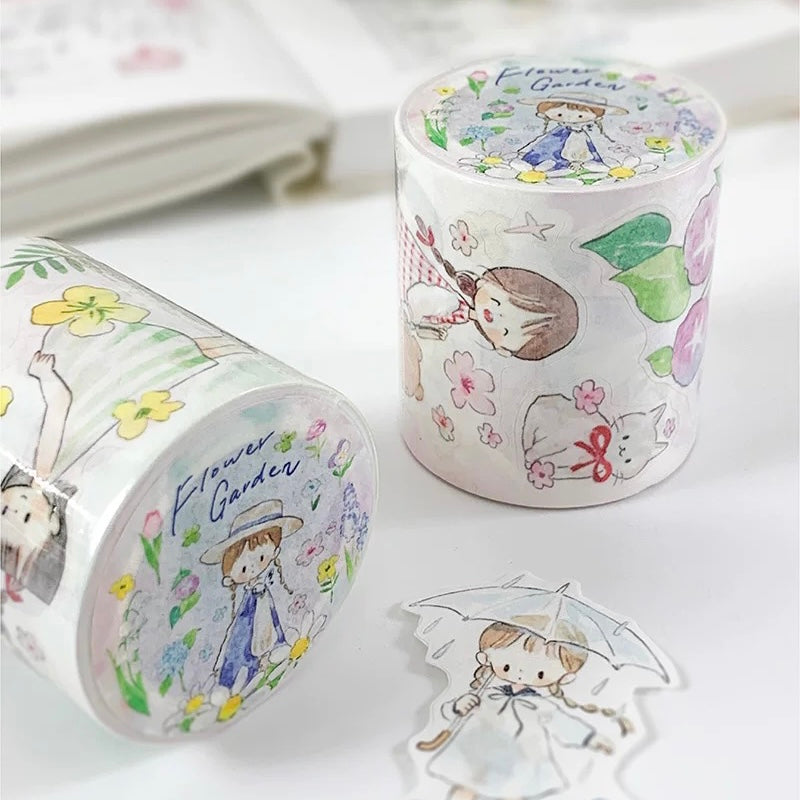 Flower Themed Die-Cut Sticker Roll