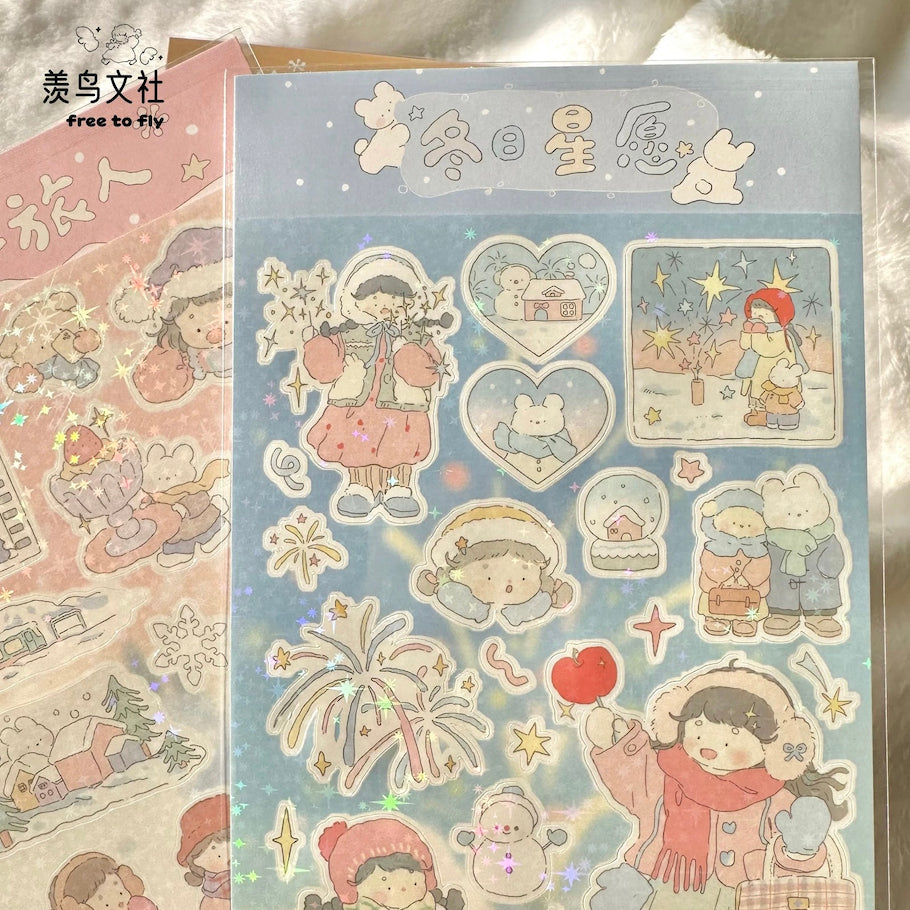 Shiny sticker sheets