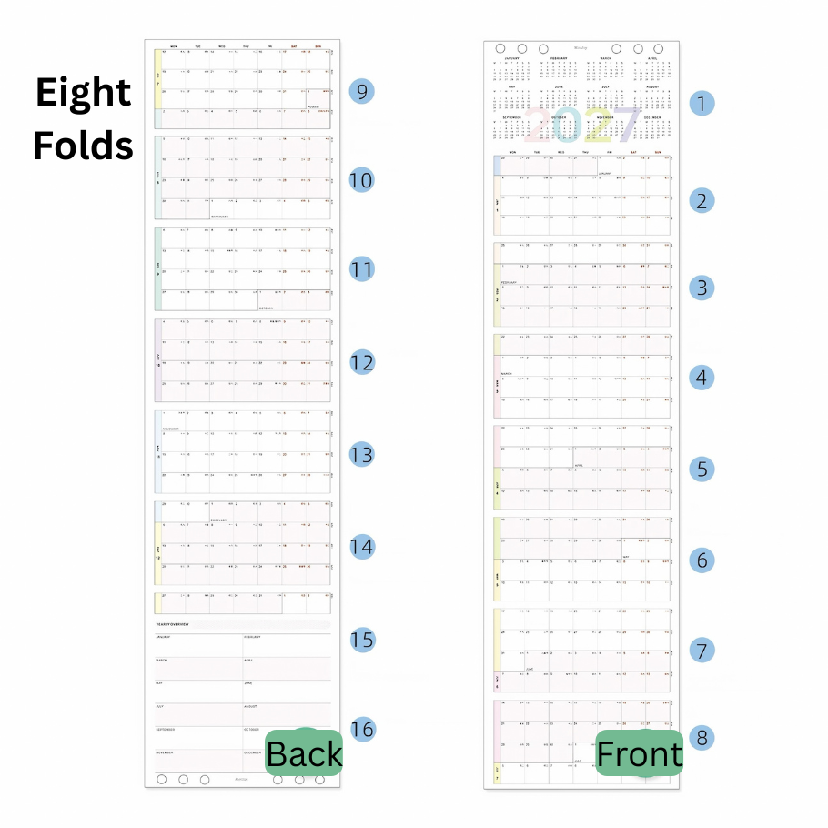 Loose Leaf Paper Refills - 2027 Full Year Schedule Planner