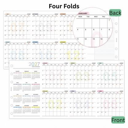 Loose Leaf Paper Refills - 2027 Full Year Schedule Planner
