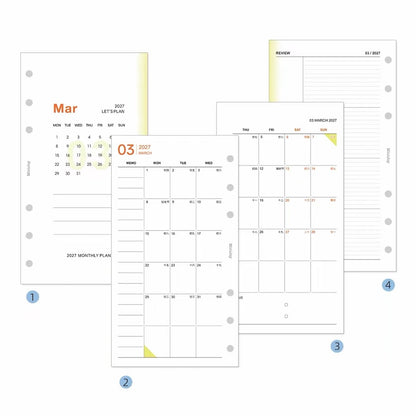 Loose Leaf Paper Refills - 2027 Monthly Schedule