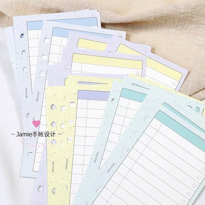 6-Hole Loose Leaf Paper Refills - List - A6 Personal Size